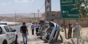 إصابة 11 مواطنًا بحادث سير قرب بلدة طمون بمحافظة طوباس