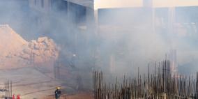 حريق في مجمع الوزارات في رام الله