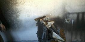 حريق منزل في قرية دورا القرع شمال رام الله