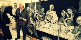 ثوار فلسطين والعالم في لوحة فنيّة بغزّة