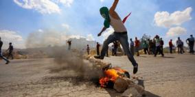 مواجهات مع الاحتلال خلال مظاهرة طلابية شمال رام الله