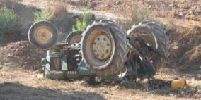 نابلس: مصرع مواطن وإصابة آخرين اثر انقلاب جرار زراعي