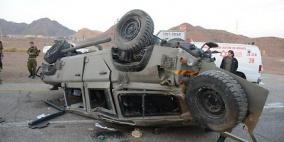 إصابة اربعة جنود إسرائيليين اثر انقلاب جيبهم العسكري