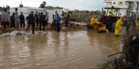 انهيار بركة لمياه الصرف الصحي جنوب مدينة غزة