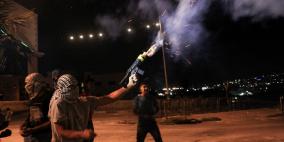 اصابة شاب فلسطيني وعشرات الاختناقات خلال مواجهات في الرام  شمالي القدس