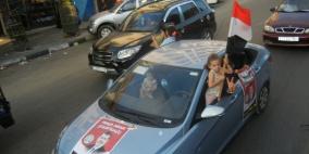 احتفالات غزة بفوز الرئيس المصري محمد مرسي