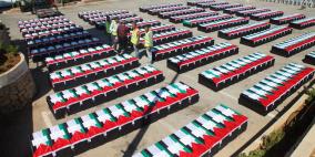 تضامن رمزي .بلدية رام الله تصمم نعوشا لشهداء غزة