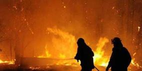 إصابة خمسة مواطنين في حريق شرق نابلس