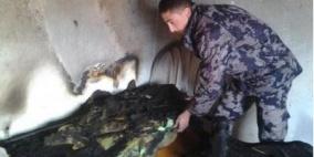 حريق منزل في بلدة عين يبرود برام الله