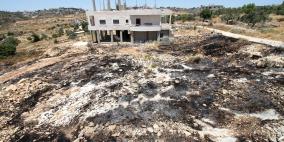 النيران تأتي على اكثر من 75 شجرة زيتون في جفنا