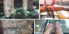 اعلامية اماراتية تستفز مشاهديها  بحذاءها الماسي