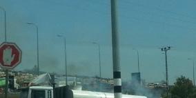 بالصور: اندلاع نيران قرب مستوطنة شمال غرب رام الله