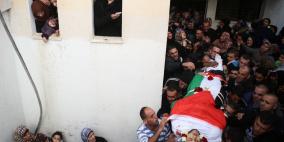 تشييع جثماني الشهيدين ليث اشرف مناصرة  وأحمد أبو العيش (28) ع في مخيم قلنديا