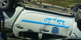 اصابة شرطيين في حادث سير بالخليل