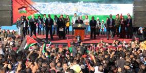 استقبال جماهيري حاشد للرئيس محمود عباس بعد عودته من الأمم المتحدة