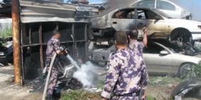 إحتراق في تجمع للمركبات وقطع غيارها في برطعة