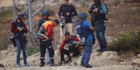 اصابة مصور راية ومواجهات شمال مدينة البيرة