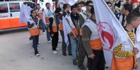 نابلس: موظفو الهلال الأحمر يواصلون إضرابهم عن العمل