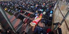 تشييع جثمان الشهيد إبراهيم علان في قرية بيت عور التحتا