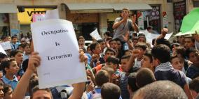 معلمو وطلبة الخليل في وقفة تضامنية مع الأقصى