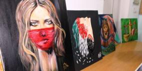 صور.. افتتاح معرض فني بغزة لمناهضة العنف ضد المرأة