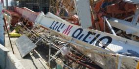 سقوط رافعة بناء في تل ابيب