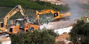الاحتلال يهدم منشآت في خربة الطويل بنابلس