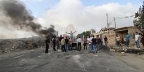 مظاهر من اضراب السائقين اليوم على مداخل رام الله (الجلزون) ( بير زيت )