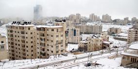 الثلوج تكسو محافظة رام الله و البيرة بالحلة البيضاء