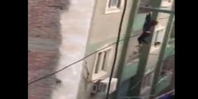 فيديو: مصري يلقي بزوجة ابن عمه من الدور السابع