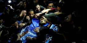 تشييع جثمان الشهيد أبو حسين في غزة اليوم