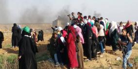 صور - اصابة عشرات النساء اثر قمع الاحتلال مسيرة شرق غزة