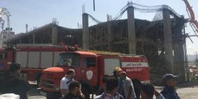 اصابات بانهيار سقف مبنى قيد الانشاء في نابلس