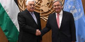 الرئيس عباس يلتقي أمين عام الأمم المتحدة