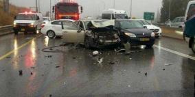 اصابتان إحداها خطيرة جراء حادث سير نتيجة الأحوال الجوية