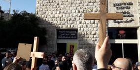 صور:  شرطة الاحتلال تقمع احتاج  على اساءة للمسيح في حيفا