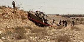 خلال التدريبات.. دبابة اسرائيلية انحرفت عن مسارها مئات الأمتار بسبب نوم طاقمها  