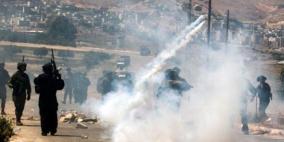 إصابات جراء استهداف الاحتلال مسيرة سلمية شرق نابلس