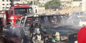 مواطن يحرق مركبته غرب غزة أثر خلاف مع شرطة المرور