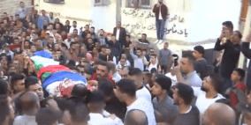 تشييع جثمان الشهيد البدوي في مخيم العروب