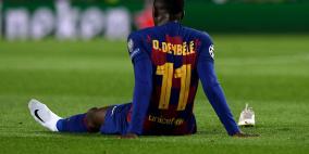 برشلونة يعلن إصابة ديمبيلي بتمزّق عضلي كامل في فخذه