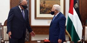 شكري عقب لقائه الرئيس: نرفض اي ضم لاجزاء من الاراضي الفلسطينية 