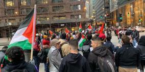 وقفة احتجاجية في شيكاغو تنديدا بالاتفاق التطبيعي الاماراتي الإسرائيلي 