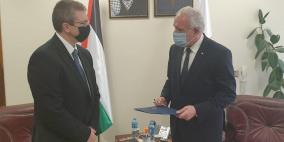 المالكي يتسلم أوراق اعتماد القنصل اليوناني لدى فلسطين
