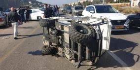 دير حنا: إصابة خطيرة بانقلاب مركبة