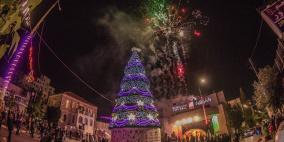 فيديو.. إضاءة شجرة الميلاد في رام الله