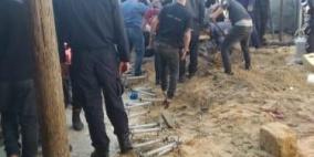  سقوط  فتاتين في بئر للصرف الصحي شمال غزة 