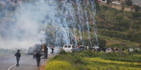 إصابات بالرصاص المطاطي بمواجهات مع الاحتلال في قرية المغير