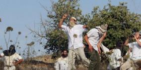 نابلس: مستوطنون يقطعون أشجارا ويسرقون معدات