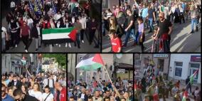 مظاهرات ووقفات تضامن مع فلسطين في عدد من مدن العالم 